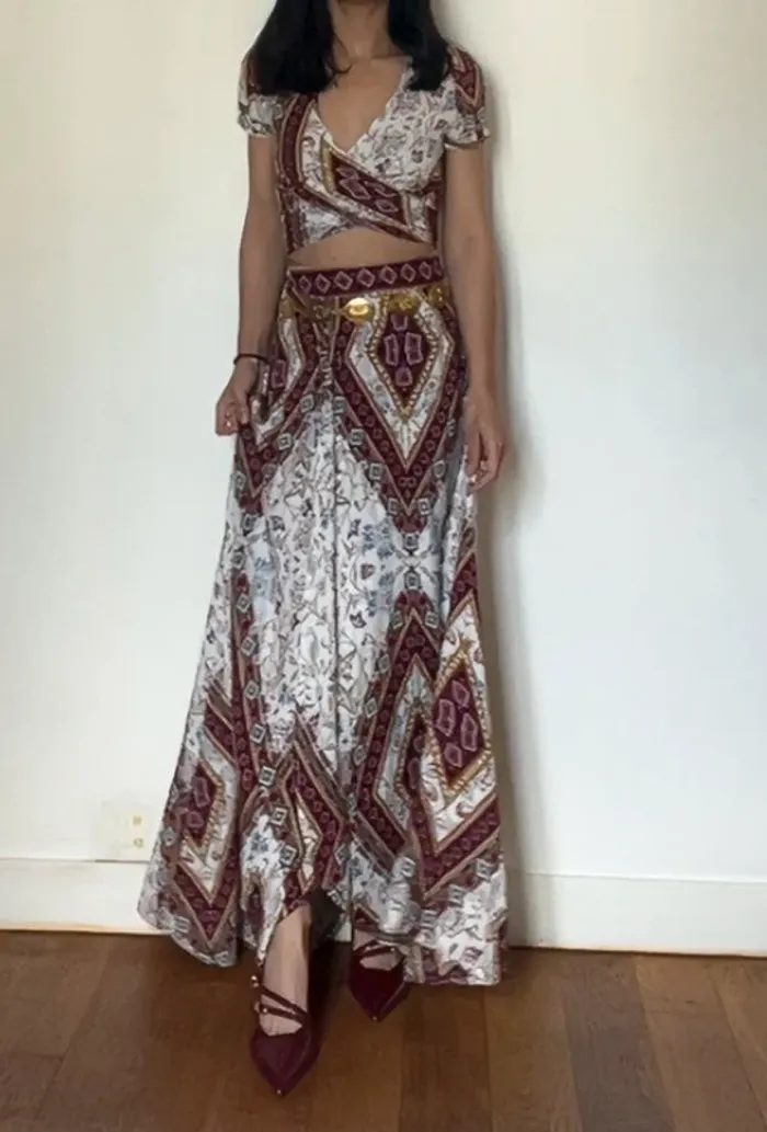 Magnifique ensemble haut et jupe indienne - photo numéro 2