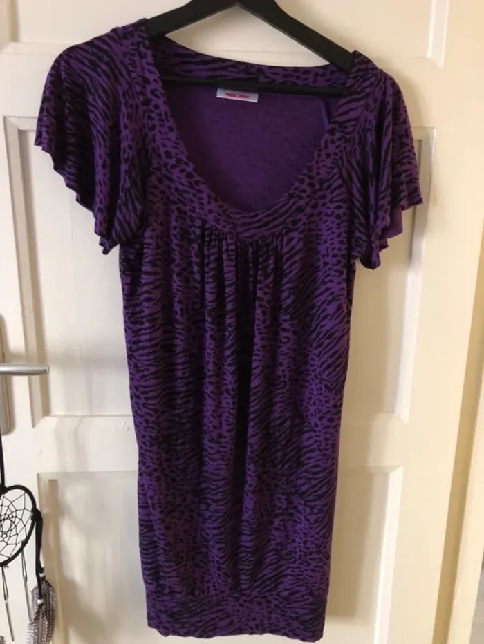 Robe/tunique léopard violette C&A t.16 ans