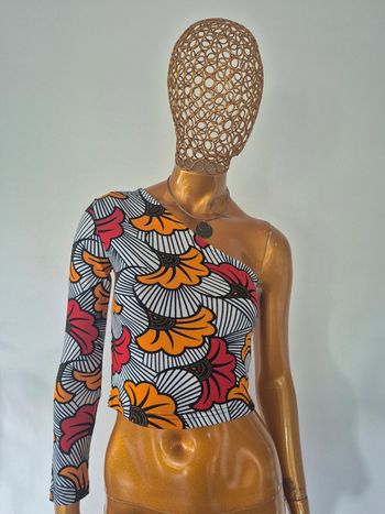 Top Court Une Manche Femme Orange