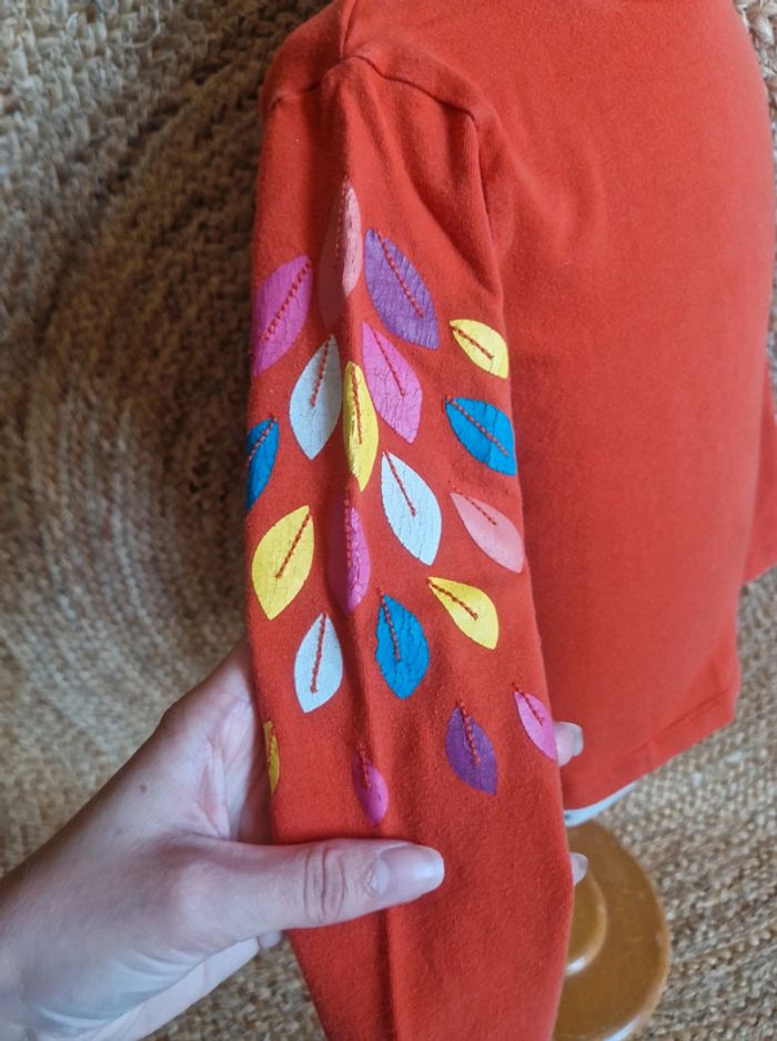 Jolie haut à manche longue col rouler orange fille du pareil au même 3 ans 94cm - photo numéro 3