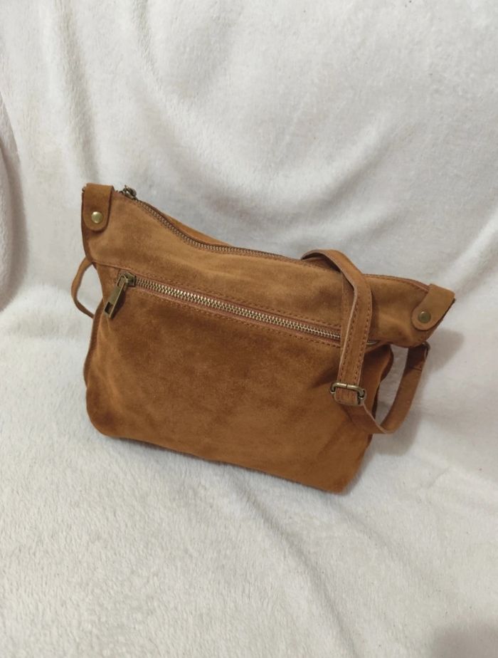 Sac à main bandoulière en croûte de cuir véritable - photo numéro 2