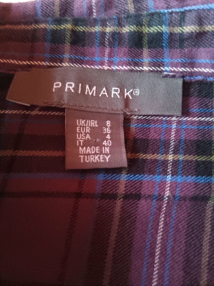 Chemise à carreaux mauve taille 36 Primark - photo numéro 3
