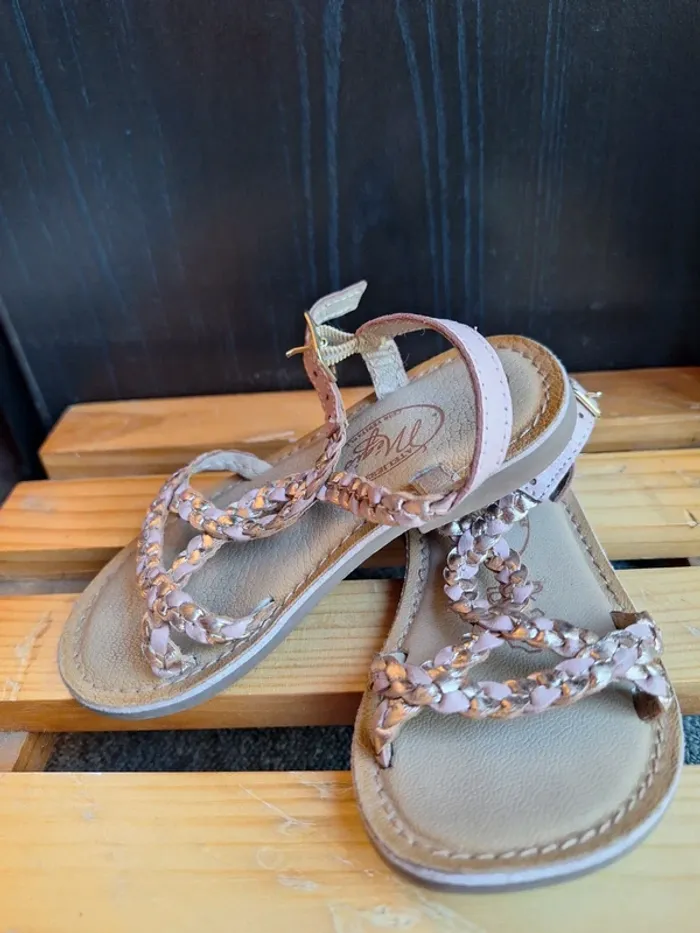 Sandales rose et dorée - photo numéro 2