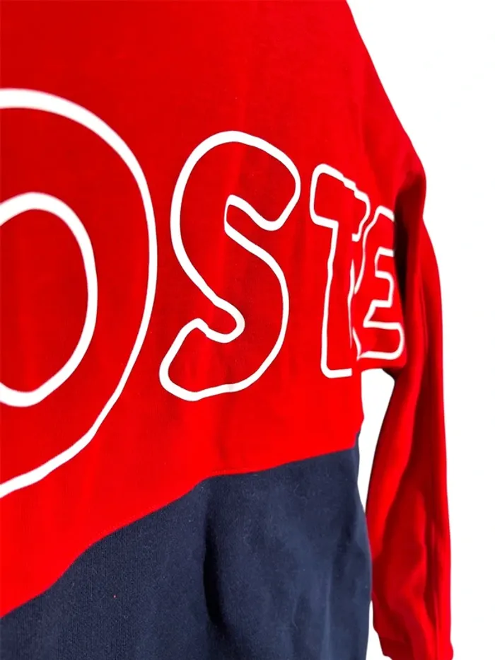 Sweatshirt / Pull Lacoste bicolore rouge et bleu - Taille 16 ans - photo numéro 2