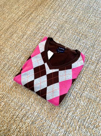 Pull / sweat col V Tommy Hilfiger motif vintage losange taille S