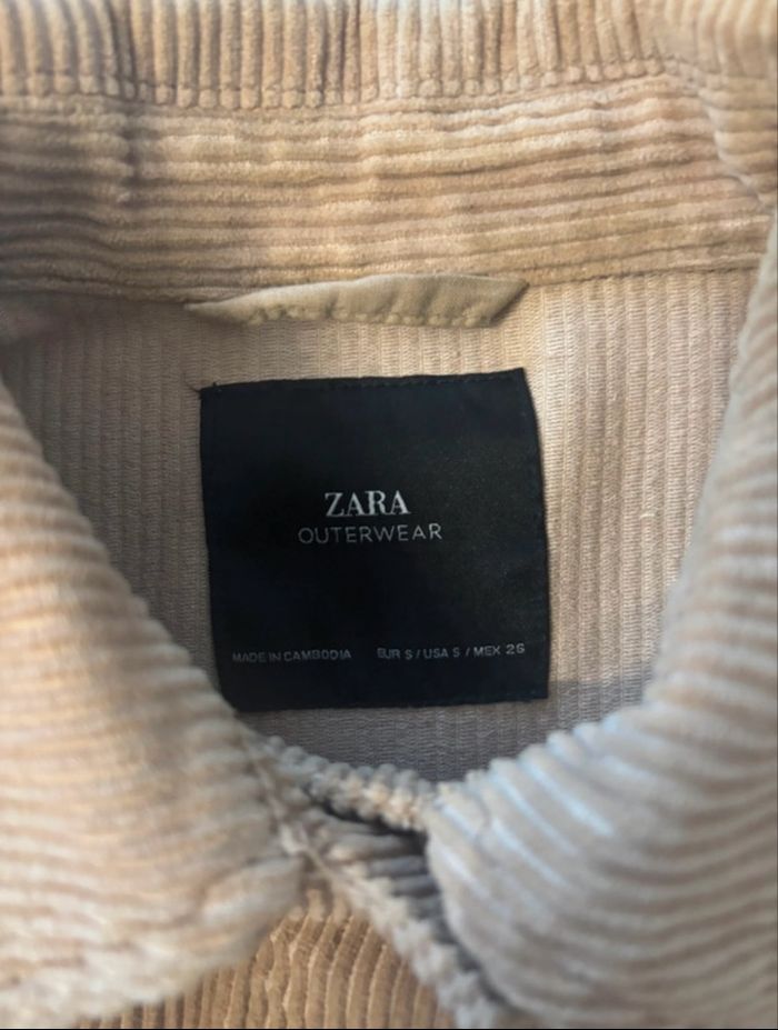 Veste oversize en velours côtelé beige – Zara - photo numéro 2