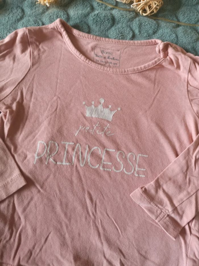 Haut rose pâle inscription princesse - photo numéro 2