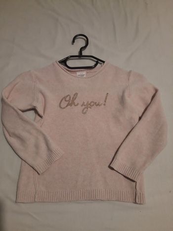 pull coton rose "Oh you" - TAO 5 ans