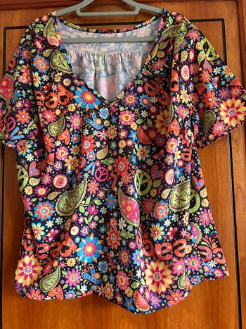 Blouse manches courtes multicolore taille unique