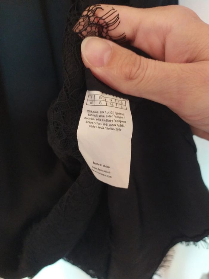 Robe en soie noire taille 40 - photo numéro 3