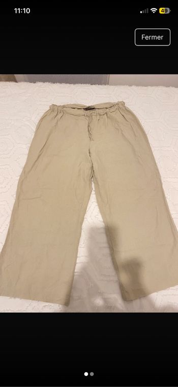 pantalon jambes larges  beige primark femme taille 44