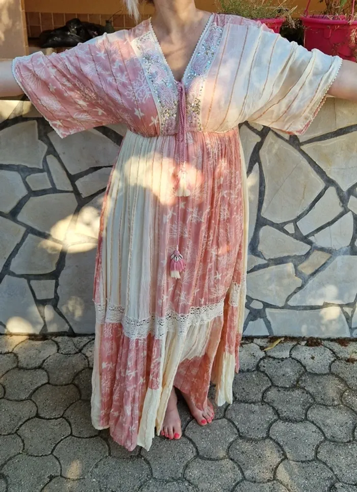 Magnifique robe bohème chic en viscose neuf avec étiquette - photo numéro 6