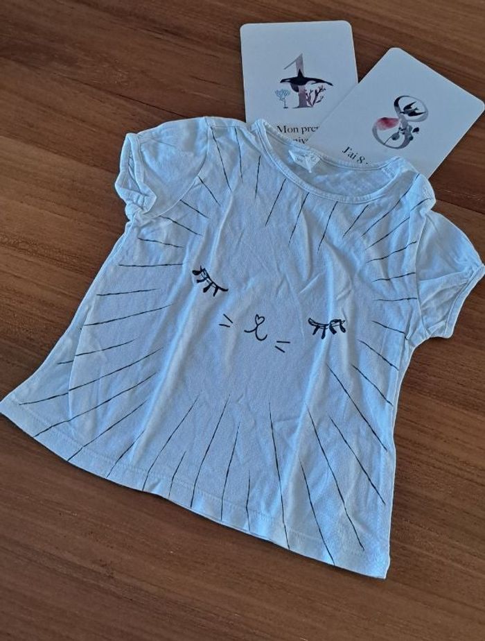 Tee-shirt manche courte blanc _ 18 mois 80 cm _ kiabi