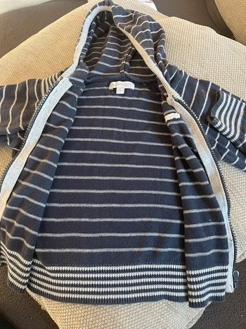 Gilet bleu et gris garçon In Extenso 9 mois