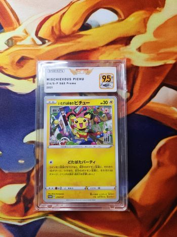 Carte Pokémon Pichu espiègle 214/S-P Promo sfg 9.5