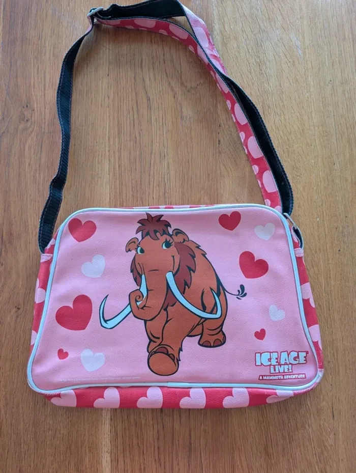 Sac l'âge de glace 33cm rose a bandoulière