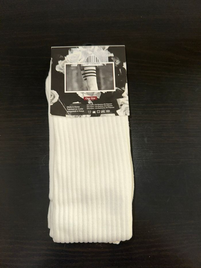 Chaussettes hautes à rayures noires et blanches Flatbush TU - photo numéro 3