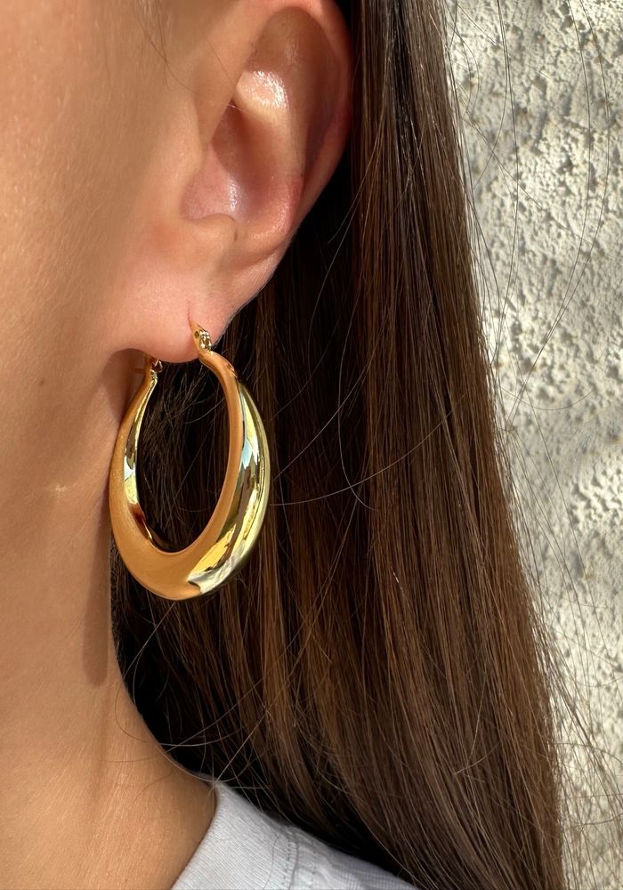 Grande créoles argent 925 à l’or fin - photo numéro 2