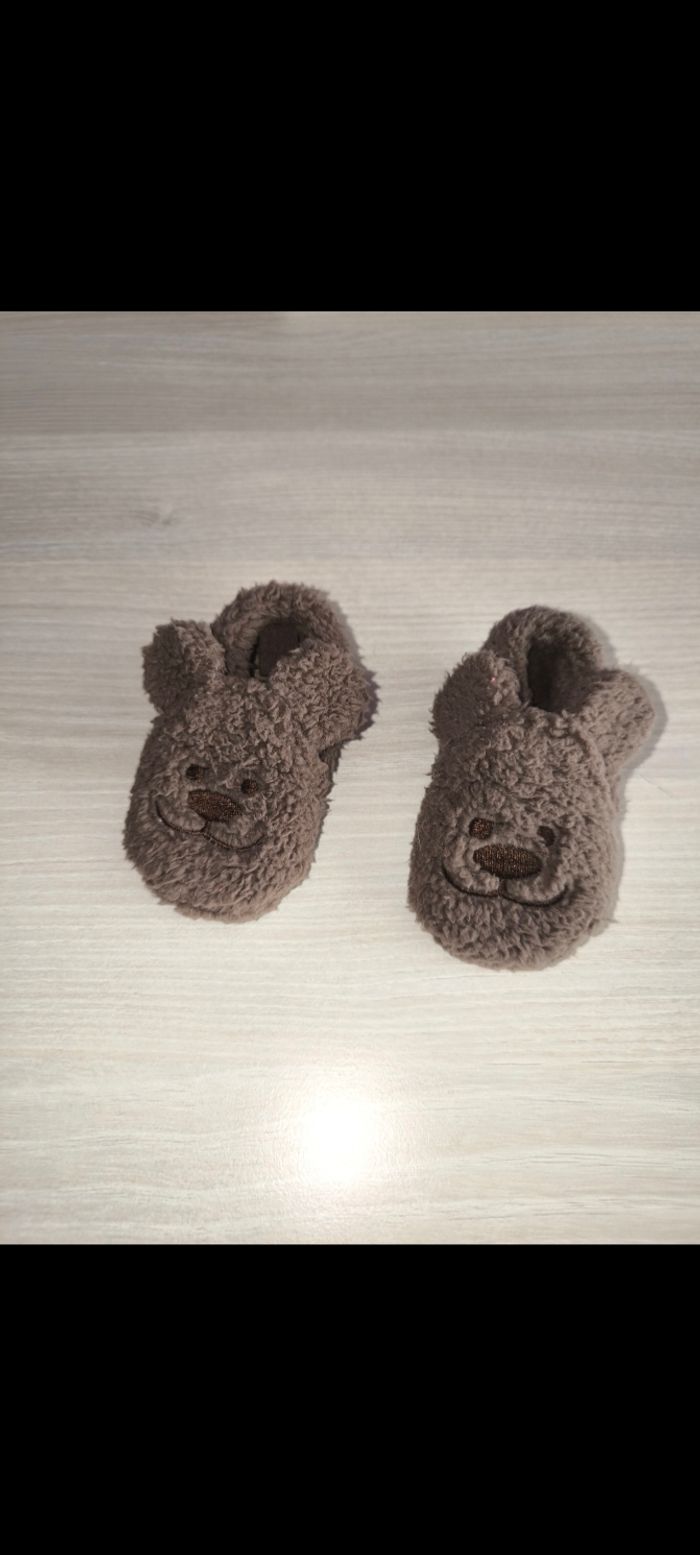 Pantoufles marron 0/3 mois