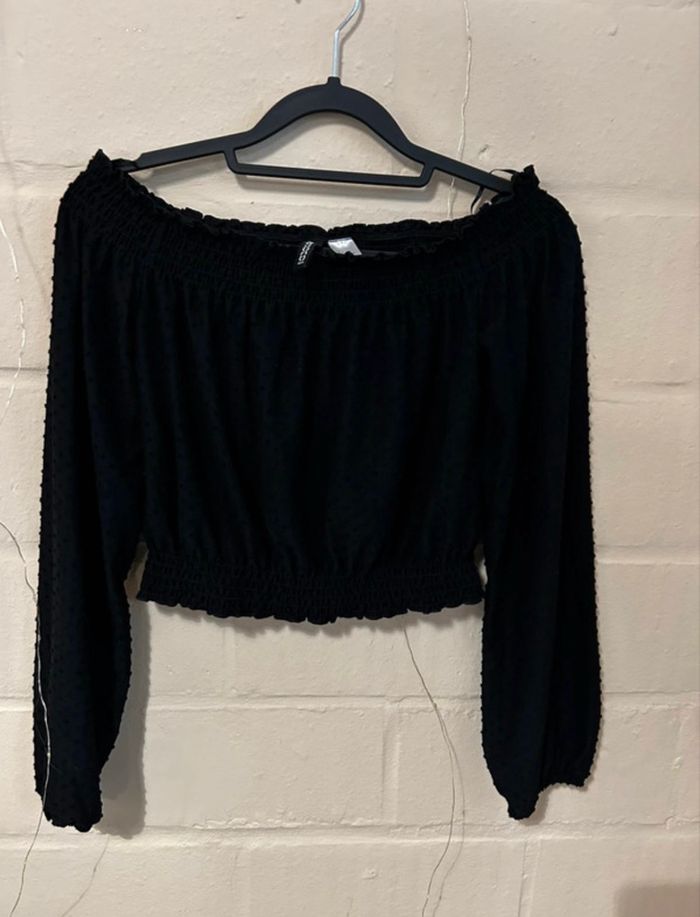 Top épaules dénudées noir – H&M – Taille S - Très bon état - photo numéro 1