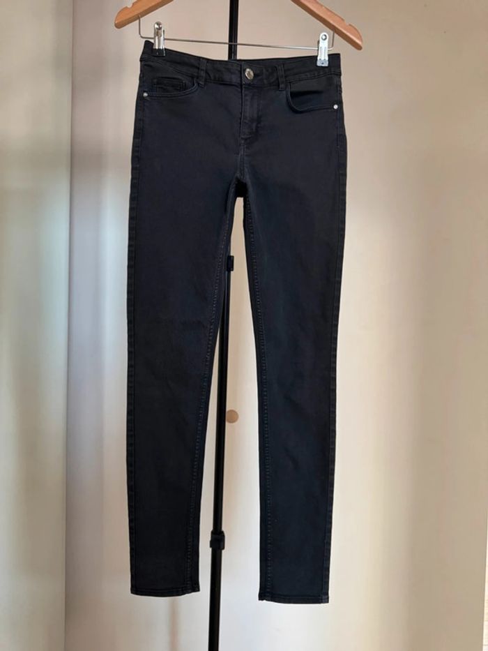 Pantalon type jean noir Skinny lègerement élastique
