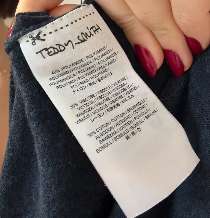 Pull bleu marine Teddy Smith taille S - parfait état - photo numéro 5