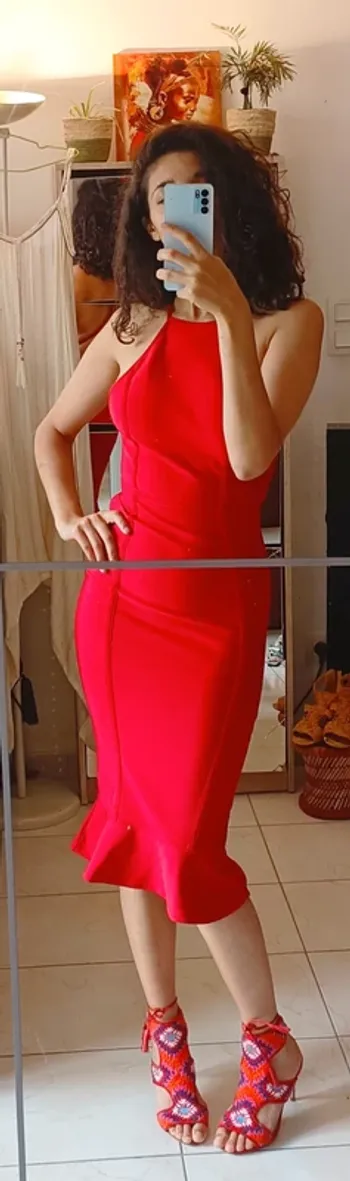 Robe moulante rouge