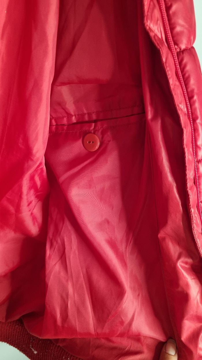 Manteau doudoune rouge matelassé avec capuche taille L - photo numéro 7