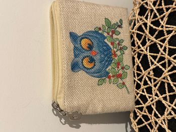 porte monnaie toile motif chouette hiboux