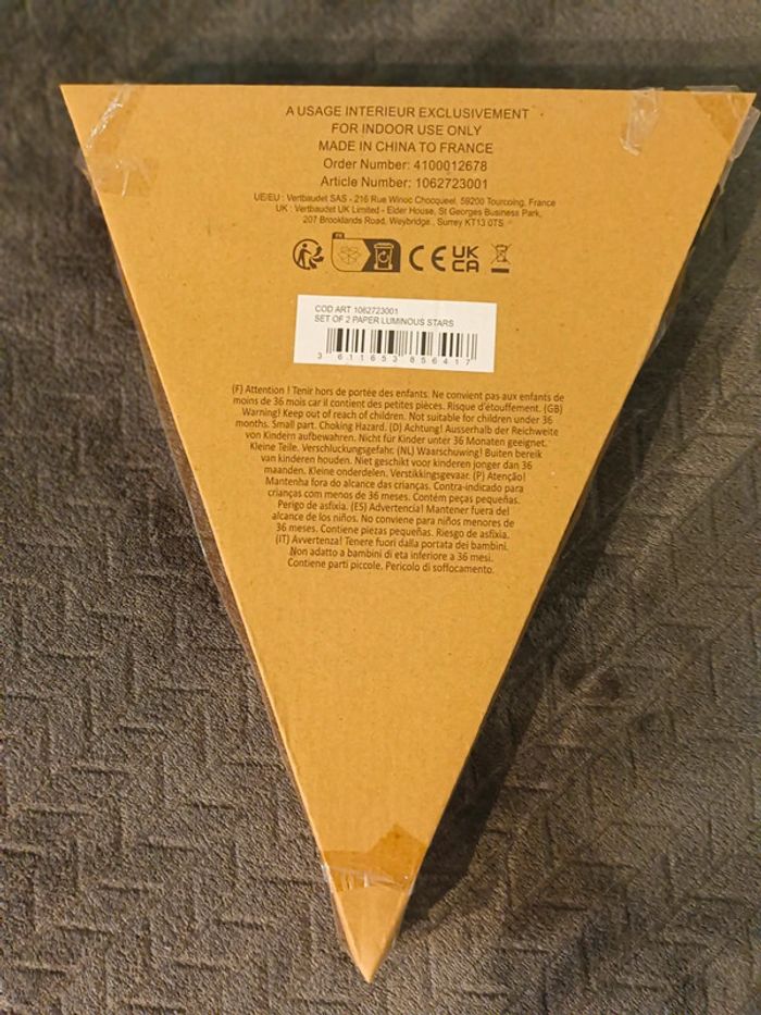 Joli Duo d'étoiles lumineuses Vertbaudet Blanc/Doré Neuves - photo numéro 6