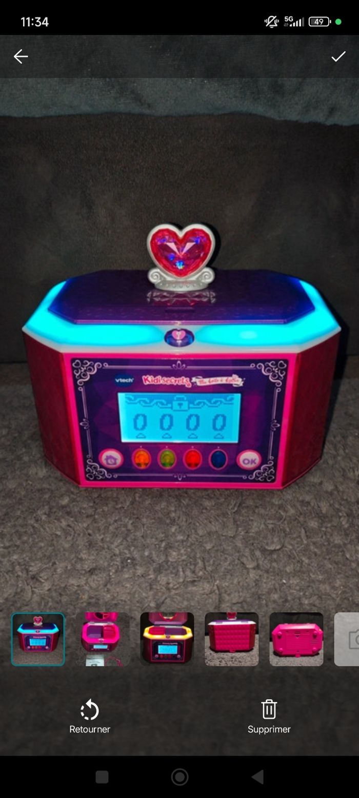 VTech - KidiSecrets, Ma Boîte à Bijoux Rose, Coffre-Fort