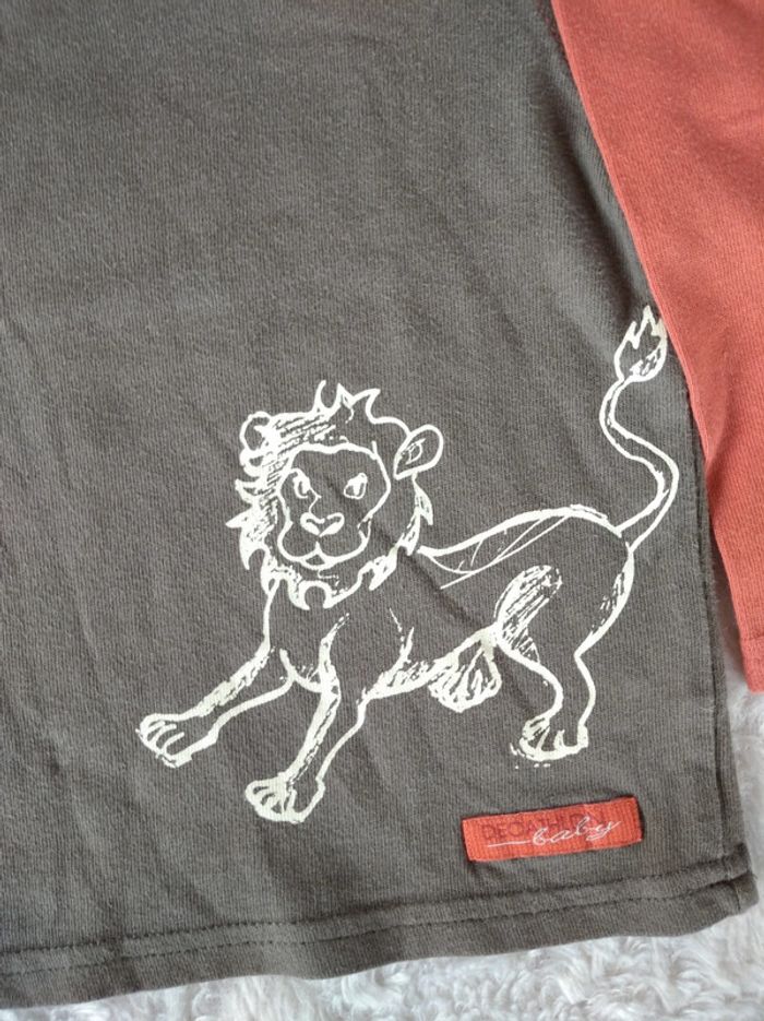 Tee shirt chemise manches longues Garçon 2 ans Lion Decathlon 100% coton - photo numéro 5