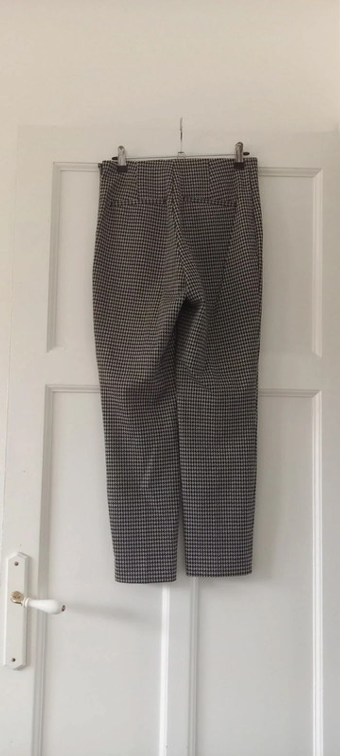 Pantalon droit motif pieds de poule noir et blanc H&M 38 - photo numéro 2