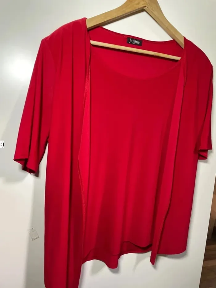 Blouse rouge femme taille 46 / Justine - photo numéro 3