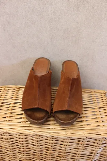 👠 Sabot ouvert, marron, taille 37
