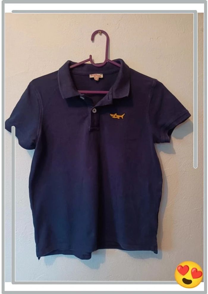 Polo bleu marine manches courtes dpam 12 ans - photo numéro 3