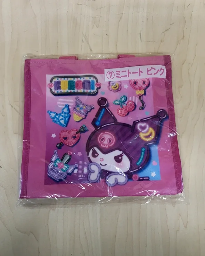 Mini tote bag Sanrio Kuromi néon rose
