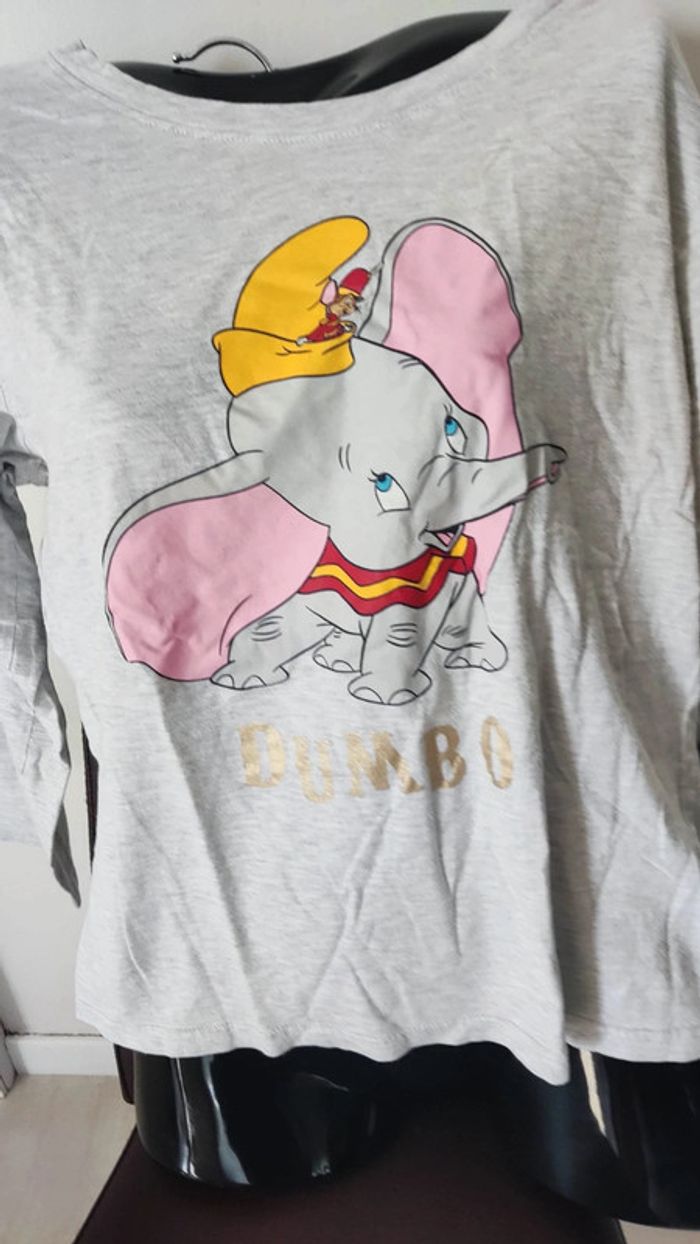 Haut de pyjama manches longues gris dumbo 38 40 - photo numéro 3
