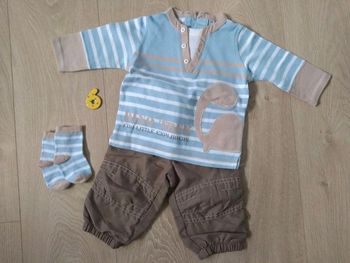 Ensemble dinosaure 3 pièces garçon 6 mois