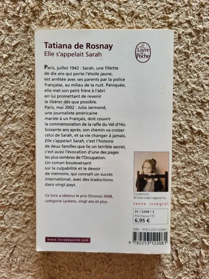 Livre "Elle s'appelait Sarah" de Tatiana de Rosnay - photo numéro 2