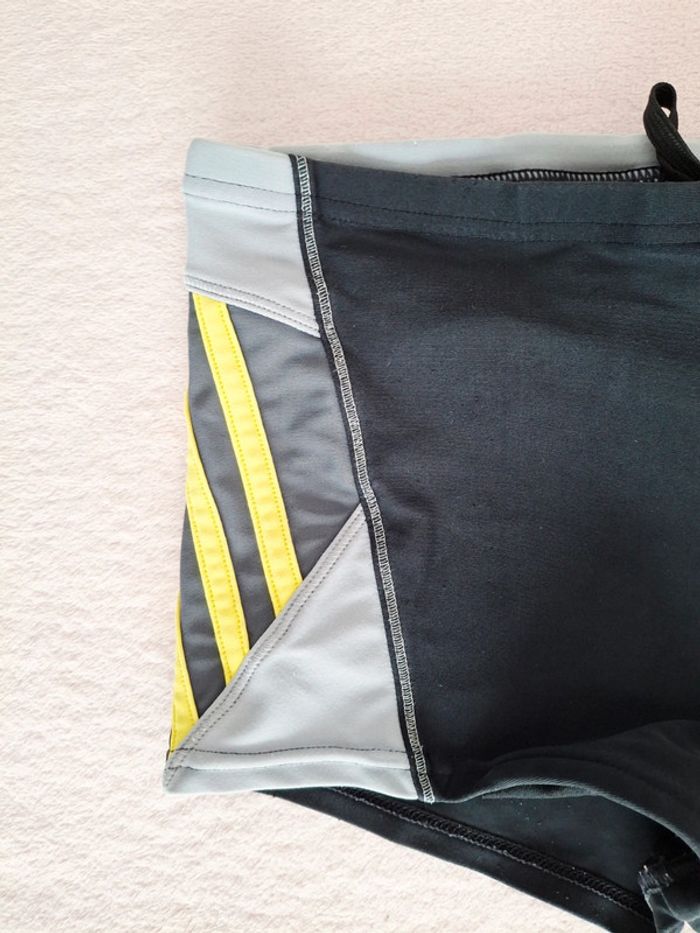 Maillot boxer de bain Adidas 12 ans noir gris et vert - photo numéro 2