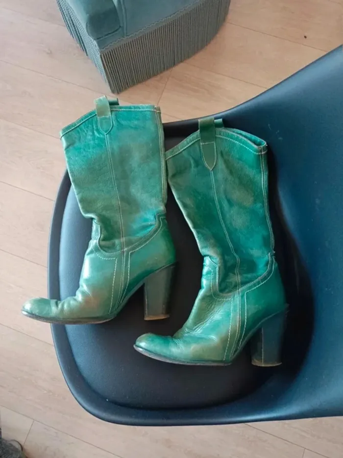 Bottes santiags vertes 36