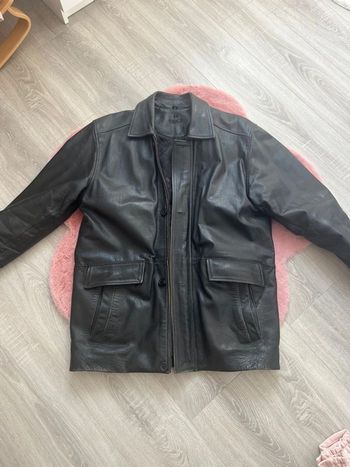 Veste cuir homme 50 noir