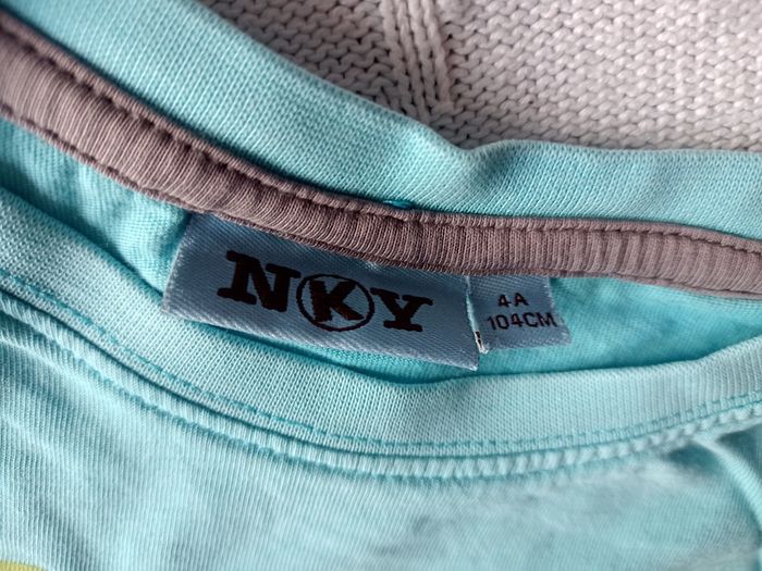 Tee-shirt manches longues bleu clair garçon 4 ans NKY - photo numéro 3
