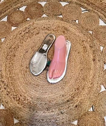 Sandale nu pieds taille 37 argenté et transparent