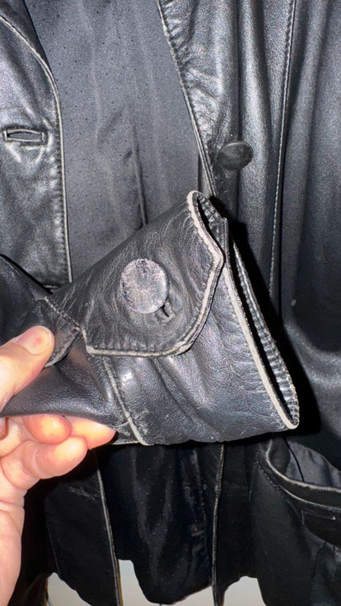 Veste blouson en véritable cuir Noir taille 42 - photo numéro 11