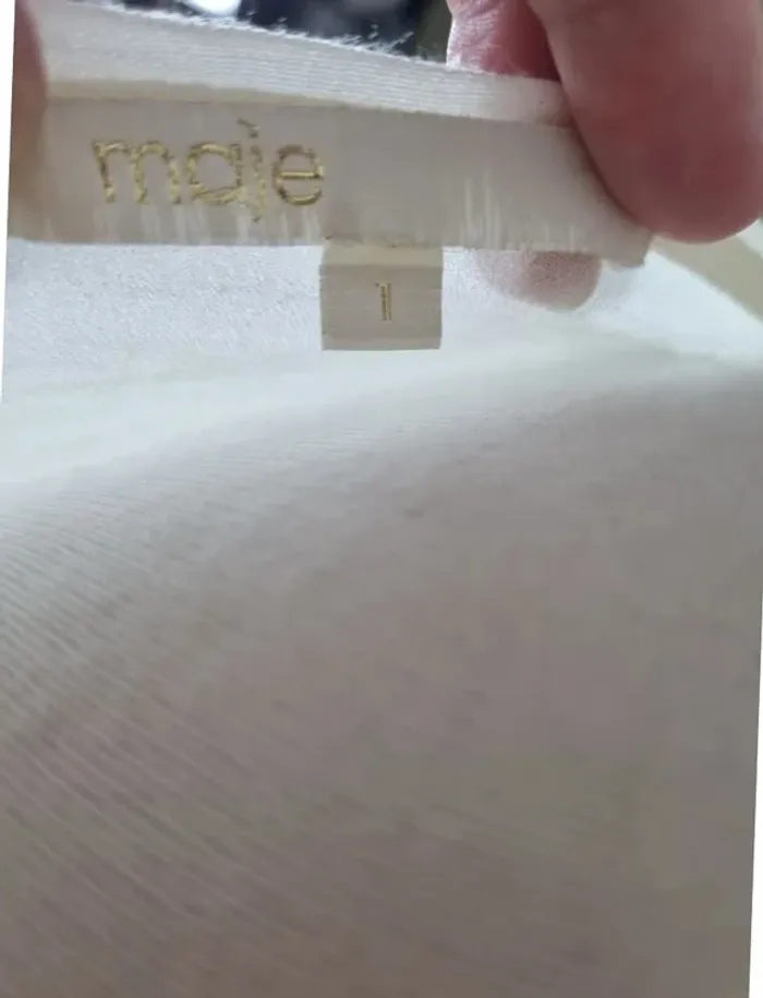 Robe courte Maje légère crème et dentelles blanches T1/36/S - photo numéro 7