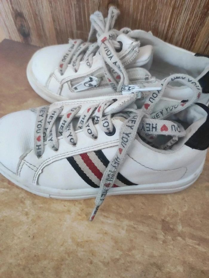 Basket blanc bande tricolore / Saxo Blues - 25 - photo numéro 3