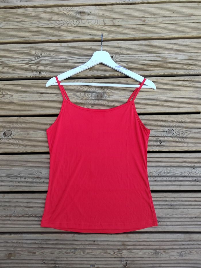 Débardeur rouge femme – Taille L/40 – Très Bon État – En tergal