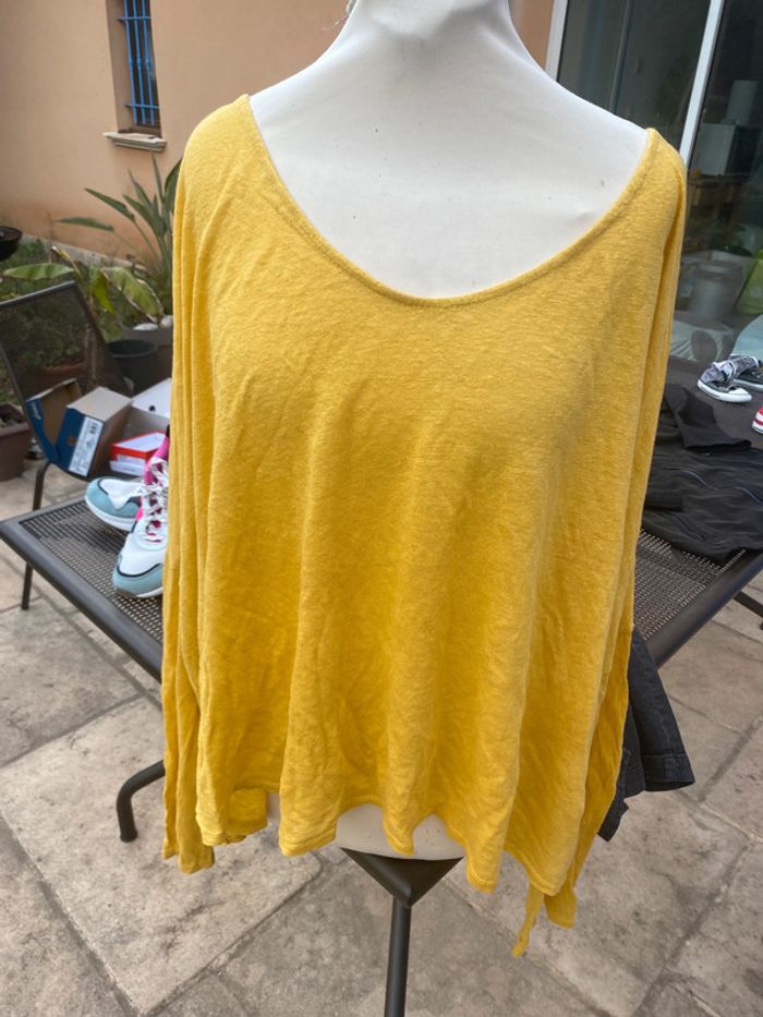 Top oversize lin jaune mino du Sud - photo numéro 5